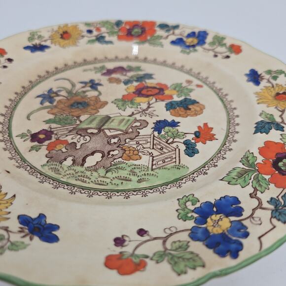 Mason's Patent Ironstone Vintage Ceramic Floral Design, About 8.25" Round - Picture 3 of 7